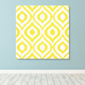 イエローイカットクラシック幾何学民族プリント キャンバスプリント (インサイチュ (ウッドフロア))