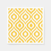 イエローイカットクラシック幾何学民族プリント スタンダードカクテルナプキン (正面)