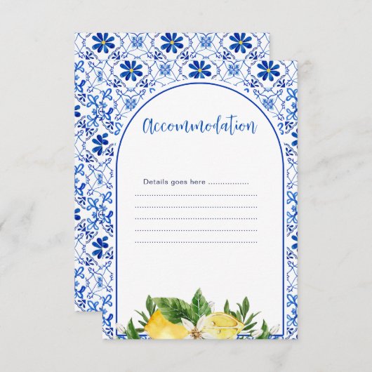 イエローイタリアンフローラレモンアコモデーション詳細 エンクロージャーカード (正面/裏面)