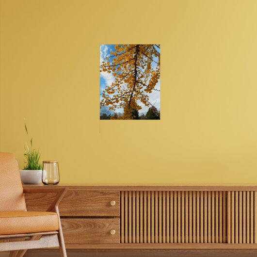 イエローイチョウの葉写真写真 ポスター (リビング2)