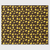 イエローイチョウ葉ロバ秋 ラッピングペーパー (フラット)