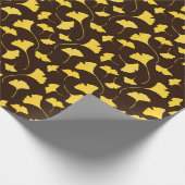 イエローイチョウ葉ロバ秋 ラッピングペーパー (角)