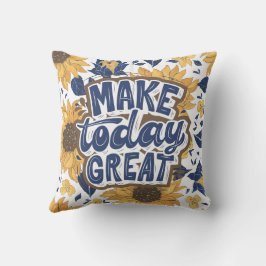 イエローイラストレーションフラワースクエア クッション