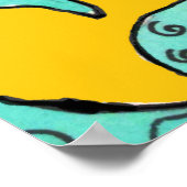 イエローインクカメレオン爬虫類キッズポスター ポスター (角)