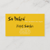 イエローインクスロット化粧アーティスト名刺 名刺 (裏面)