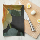 イエローイングリッシュバラ キッチンタオル (四つ折り)