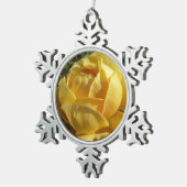 イエローイングリッシュバラ スノーフレークピューターオーナメント (右)