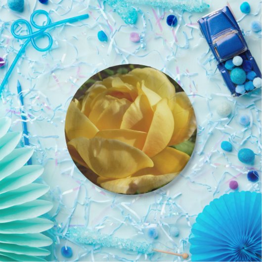 イエローイングリッシュバラ ペーパープレート (パーティー)