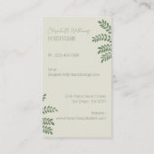 イエローインテリアデコレータ垂直名刺 名刺 (裏面)