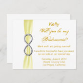 イエローインフィニティウェディングブライズメイドカード 招待状 (正面/裏面)