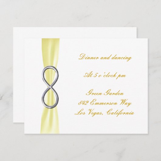 イエローインフィニティウェディングレセプションカード 招待状 (正面/裏面)