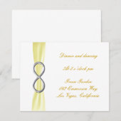 イエローインフィニティウェディングレセプションハガキ 招待状 (正面/裏面)