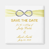 イエローインフィニティウェディング日付磁石を保存 マグネット (正面)