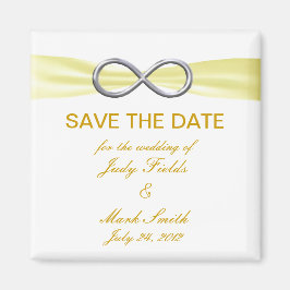 イエローインフィニティウェディング日付磁石を保存 マグネット