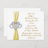 イエローインフィニティハートバチェロレッテ招待状 招待状 (正面/裏面)