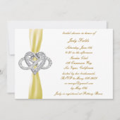 イエローインフィニティハートブライダルシャワー招待 招待状 (正面)