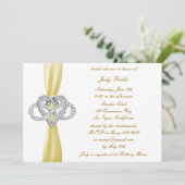 イエローインフィニティハートブライダルシャワー招待 招待状 (スタンド正面)