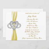 イエローインフィニティハートブライダルシャワー招待 招待状 (正面/裏面)