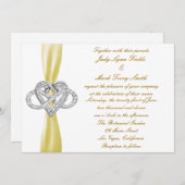 イエローインフィニティハート結婚式招待状 招待状 (正面/裏面)