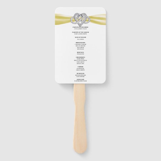 イエローインフィニティハート結婚式 プログラムファン ハンドファン (裏面)