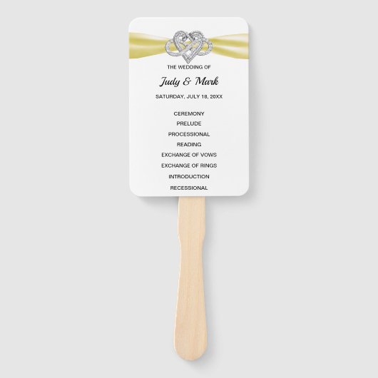 イエローインフィニティハート結婚式 プログラムファン ハンドファン (正面)