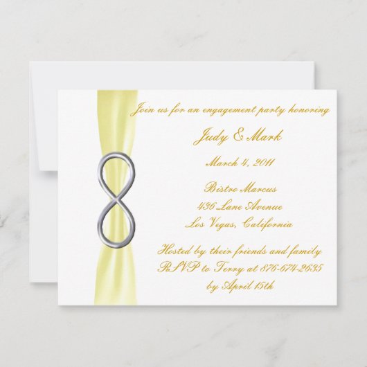 イエローインフィニティ婚約パーティ招待状 招待状 (正面)