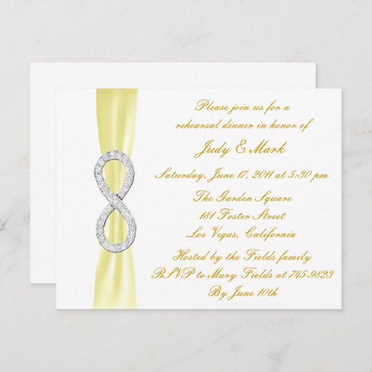 イエローインフィニティ結婚ズリハーサルディナー招待状 招待状 (正面/裏面)