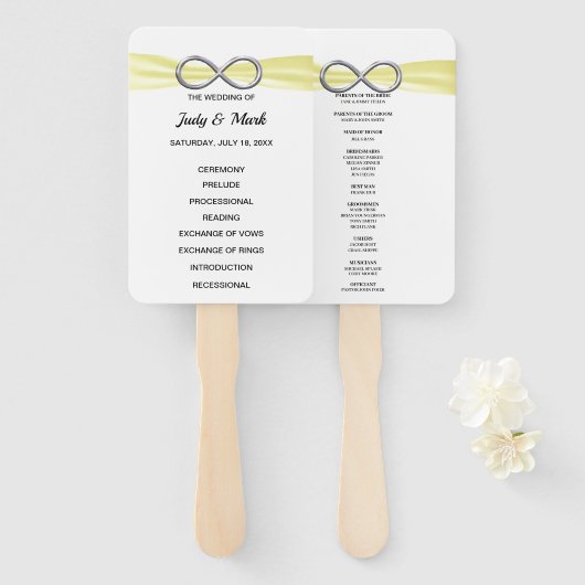イエローインフィニティ結婚式 プログラムファン ハンドファン (正面&裏面)