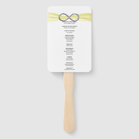 イエローインフィニティ結婚式 プログラムファン ハンドファン (裏面)