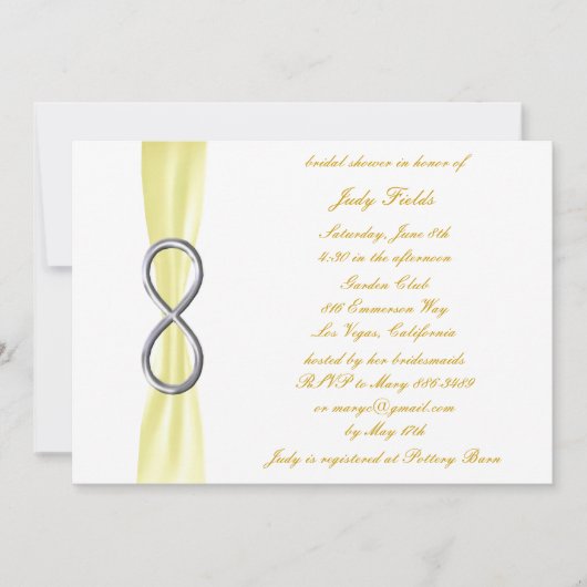 イエローインフィニティ ブライダルシャワー招待状 招待状 (正面)
