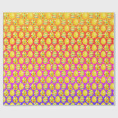 イエローイースターエッグオンレインボー水玉模様 ラッピングペーパー (フラット)