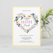 イエローイースターエッグスフラワーズハートリースブランチ 招待状 (スタンド正面)