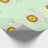 イエローイースターバニーオングリーンラッピング紙 ラッピングペーパー (角)