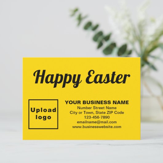 イエローイースタービジネスフラットグリーティングカード カード (スタンド正面)