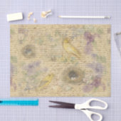 イエローイースター鳥デコペ紙 薄葉紙 (クラフト)