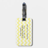 イエローウィットシェブロンネイビーブルークローバーモノグラム ラゲッジタグ (裏面縦)