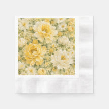 イエローウィルドフラワーの草原カントリーロアの花柄