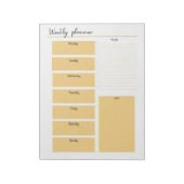 イエローウィークリープランナーメモ帳 ノートパッド (回転)