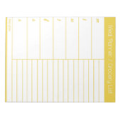 イエローウィークリーミールプランナー-ショッピングリスト ノートパッド (正面)