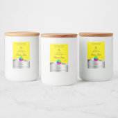 イエローウェーブシルバーのロゴモノグラム製品ラベル フードラベル (ボトル)