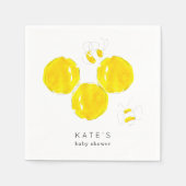イエローウォーターのまわりにハニカムベビーシャワー スタンダードカクテルナプキン (正面)