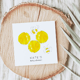 イエローウォーターのまわりにハニカムベビーシャワー スタンダードカクテルナプキン