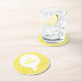 イエローウォーターカスタムカラー文字ベビーシャワーああベビー ラウンドペーパーコースター (インサイチュ)