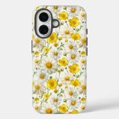 イエローウォーターカラーのワイルドフラワーパターン  Case-Mate iPhoneケース (裏面)