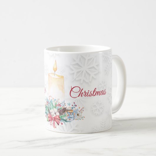 イエローウォーターカラーキャンドル及びカラフルリース コーヒーマグカップ (正面右)