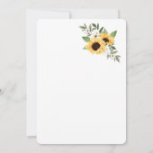 イエローウォーターカラーサンフラワーカントリー結婚リース 招待状 (裏面)