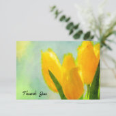 イエローウォーターカラーチューリップフラットサンキューカード サンキューカード (スタンド正面)