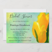 イエローウォーターカラーチューリップブライダルシャワー 招待状 (正面)