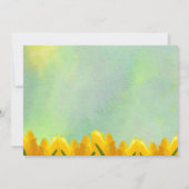 イエローウォーターカラーチューリップブライダルシャワー 招待状 (裏面)