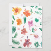 イエローウォーターカラーハイビスカスアンドグリーンブライダル 招待状 (裏面)